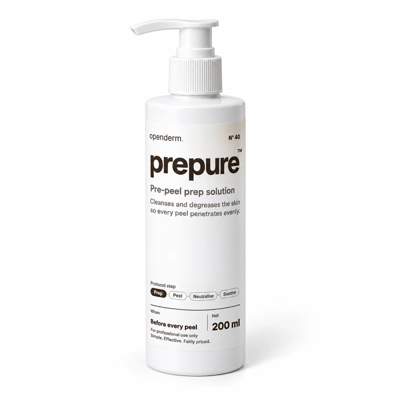 OPENDERM prepure™ Pre-Peel Prep Solution — product photograph
